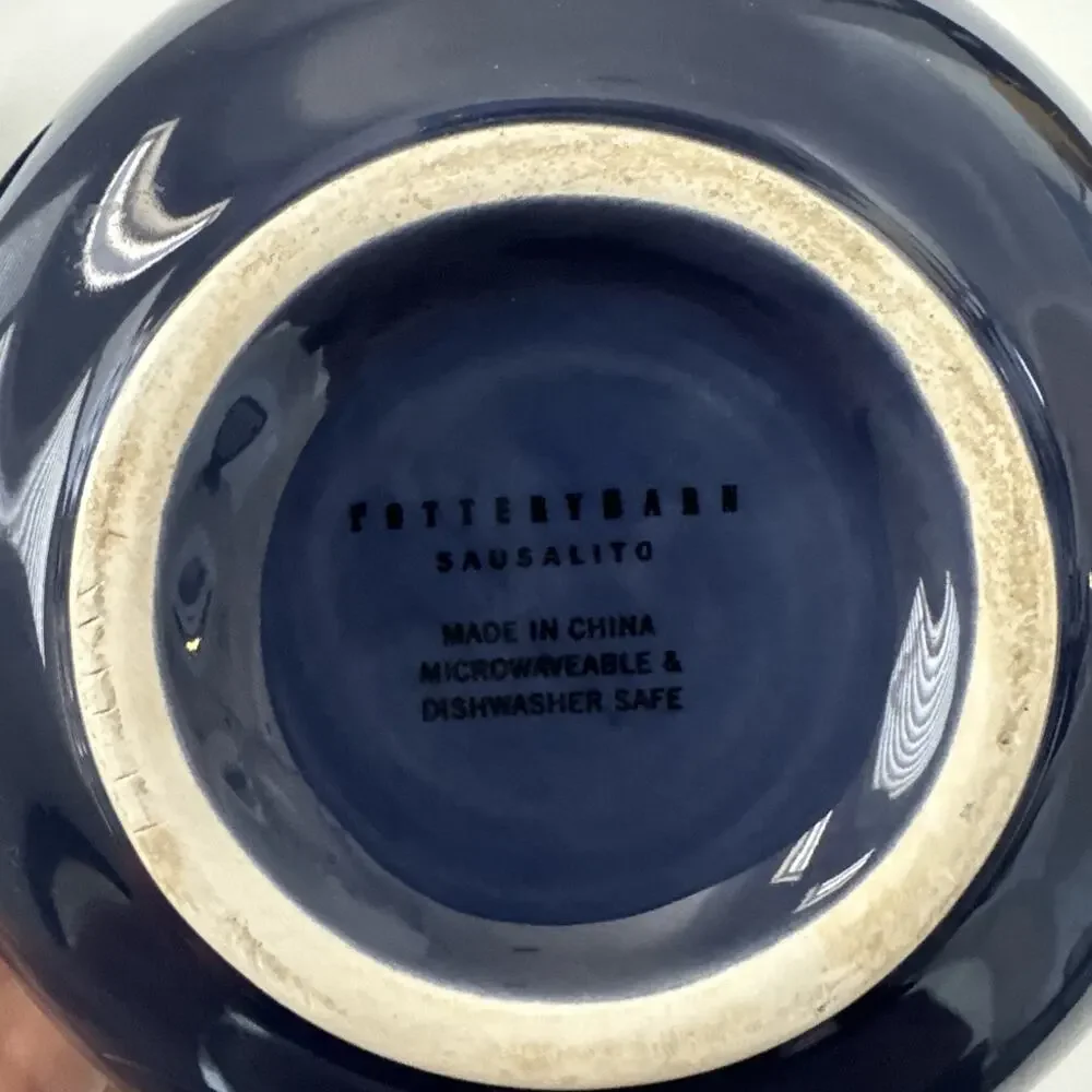 Pottery Barn Sausalito Sapphire Blue Cereal Bowls Set of 2 Replacement Pieces